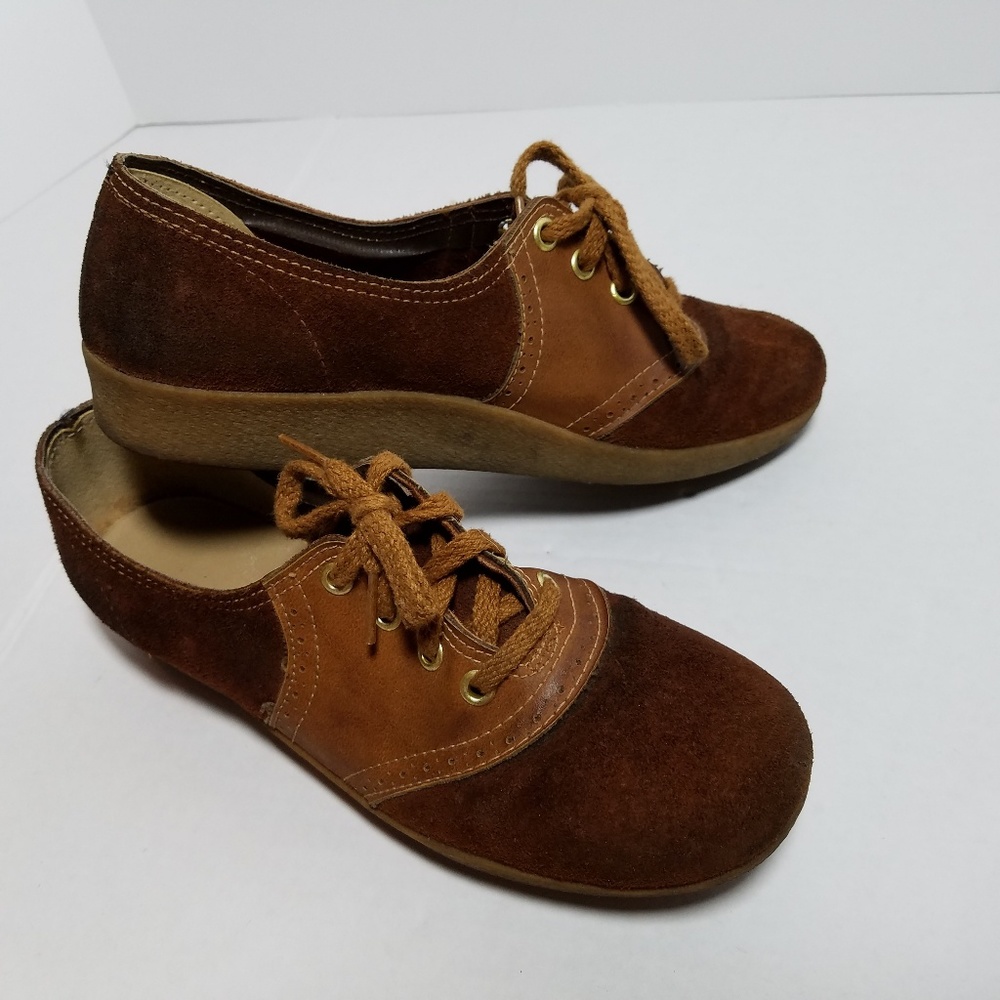 Vintage Leather School Girl Oxford Shoes - Picture 1 of 4